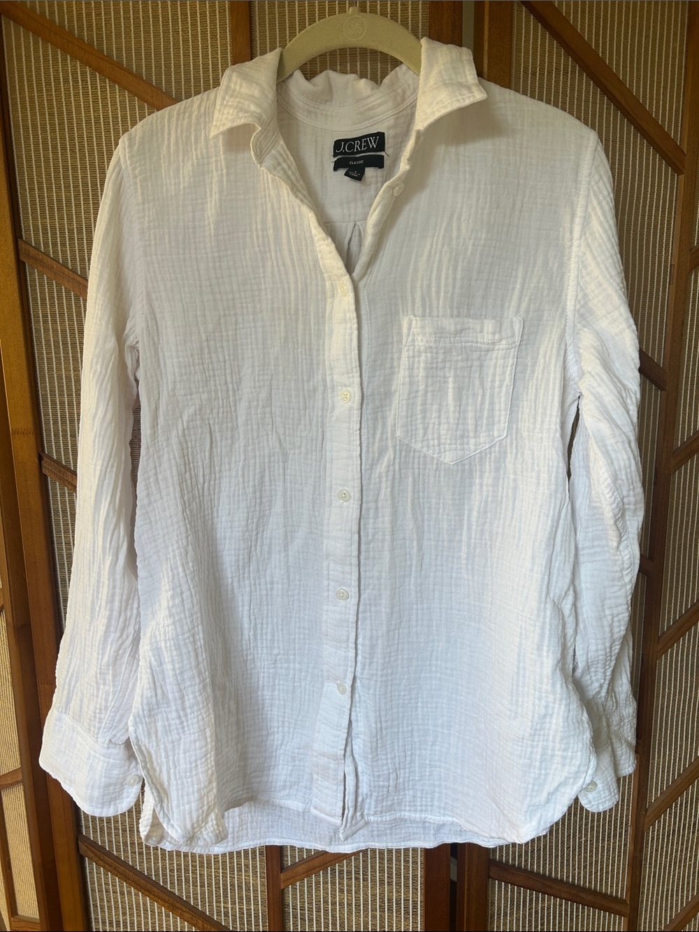 J Crew White Cotton Button-Up - 6